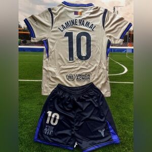 Lamine Yamal Barcelona jersey kids set